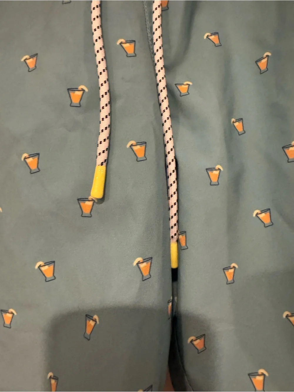 Bonobos Teal Swim Trunks Yellow Cocktail Drink Print 7